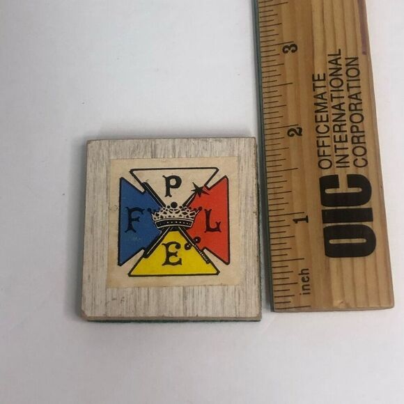vintage pythiansisters fraternal member magnet sticker light wood 2 inch square - Picture 2 of 5